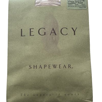 NEW LEGACY SHAPEWEAR HIGH WAISTED COOLMAX TIGHTS PANTYHOSE NUDE SIZE D A08477